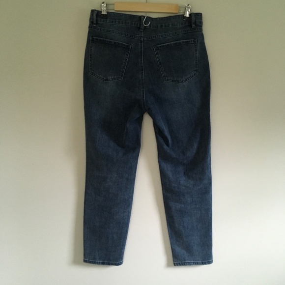 FDJ French Dressing Olivia Jeans 10 Blue Embroidered Pencil Ankle Denim Boho - Picture 5 of 13